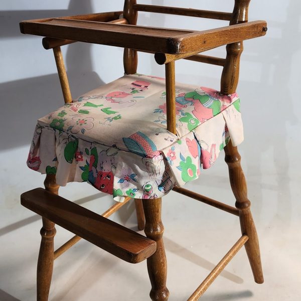 Vintage wooden dining chair for a doll